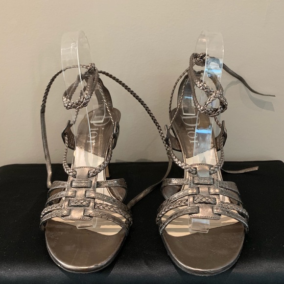 Dior Strappy Bronze Sandals - Picture 1 of 6